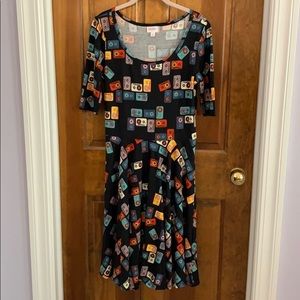 EUC LuLaRoe Cassettes Nicole Swing Dress
